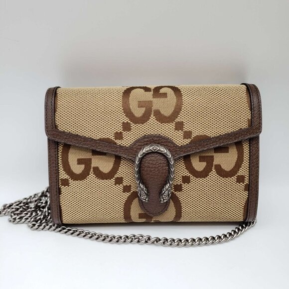 100% Authentic Gucci Dionysus Jumbo GG Wallet on Chain Crossbody Bag #01650 - Picture 1 of 15